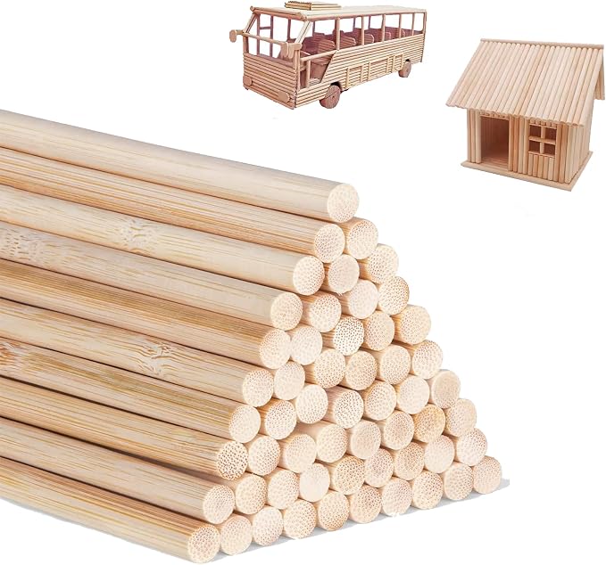 1/4 x 36 Inch 25PCS Dowel Rods Wood Sticks Wooden Dowel Rods by DaTpuik