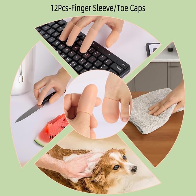 12PCS Gel Finger Cots Silicone Finger Protectors - Image 3