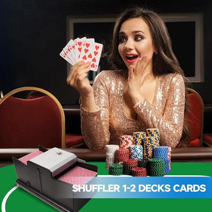 GSE Games & Sports Expert 2-Deck Casino Automatic Card Shuffler, AC/DC-Power & - Image 6