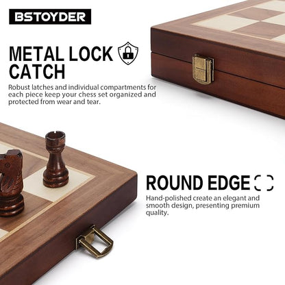 2 in 1 Magnetic Chess Set & Checkers Board Game, Portable Travel Chess Set - Image 6