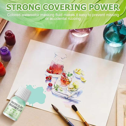WANJAO Masking Fluid for Watercolor Painting, Liquid Masking Tape - Image 5
