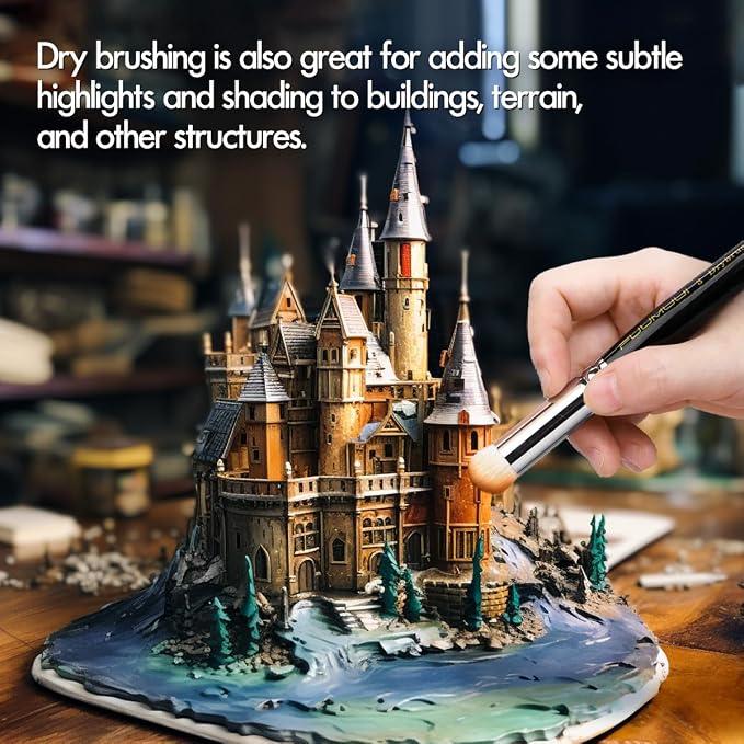 Miniature Paint Brushes with Domed Dry Brush Set - Image 6