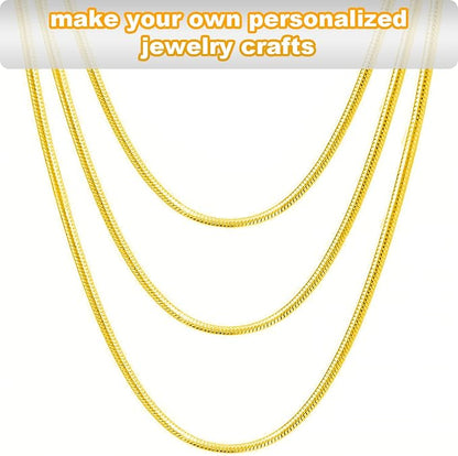 Jishi 33ft Gold Snake Chain 1.2mm Jewelry Making Chains - Image 4
