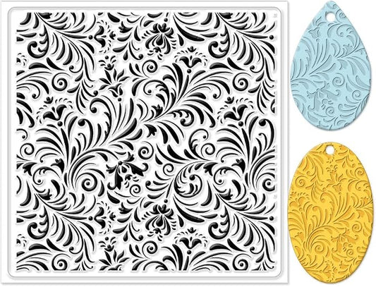 CHGCRAFT Polymer Clay Texture Sheets Fujiman Background Silicone Texture Stamp by chgcraft