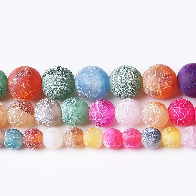 36PCS 10MM Weathered Agate Beads-Multicolo Stone Beads Energy Healing Beads - Image 2