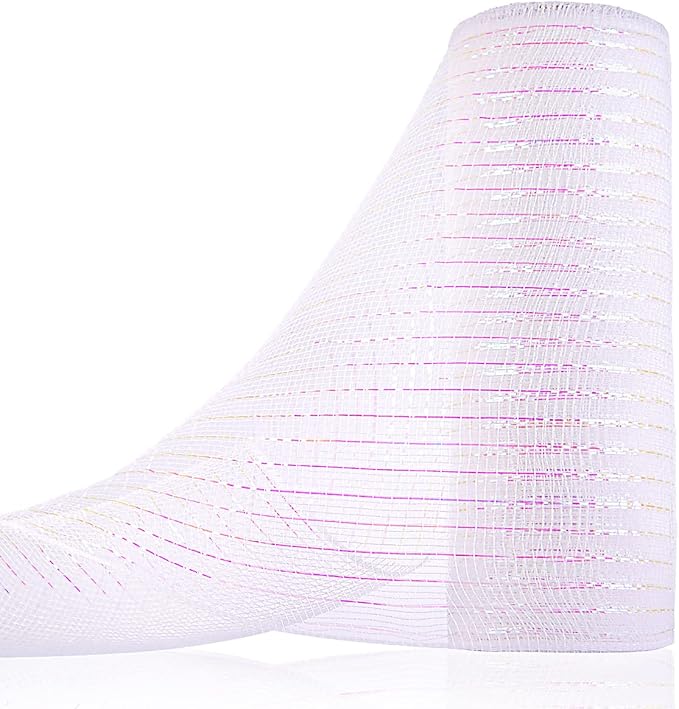 Anivia Deco Mesh Ribbon, 10inch x 30 Feet Each Roll Metallic Foil Mesh Ribbon by Anivia