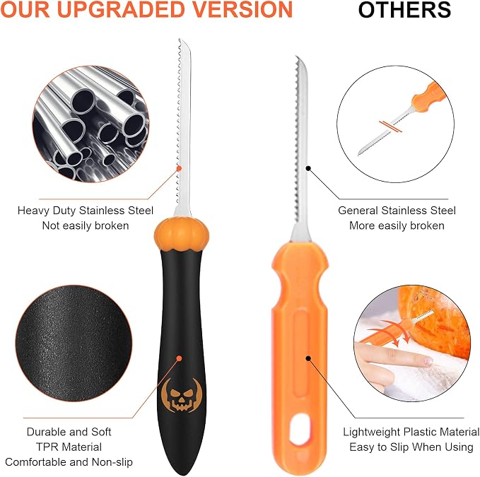 Pumpkin Carving Kit Tools Halloween, Professional Heavy Duty Carving Set - Image 3