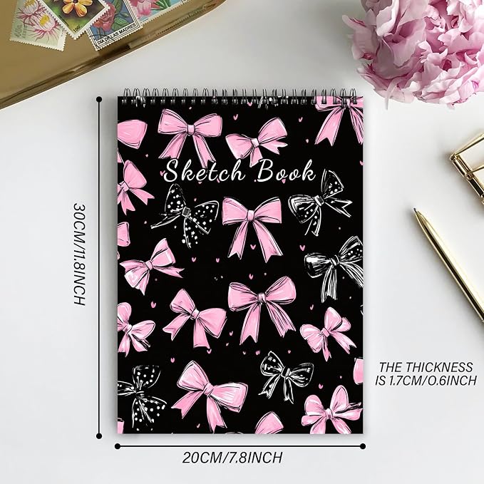 Cabreche Cute Sketchbook Top Spiral Bound Sketch Pad, 9 x 12 inch, 100GSM Thick - Image 2