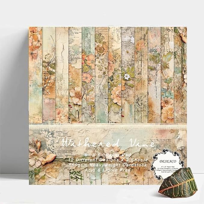 24 Sheets Decorative Scrapbooking Paper Pad 6x6 Craft Paper Single-Side Card by SXUSALLC