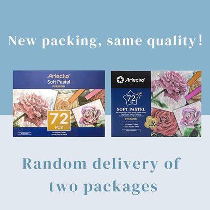 Artecho 72pcs Soft Pastels, 70 Colors Including 4 Fluorescent Colors, Extra - Image 2