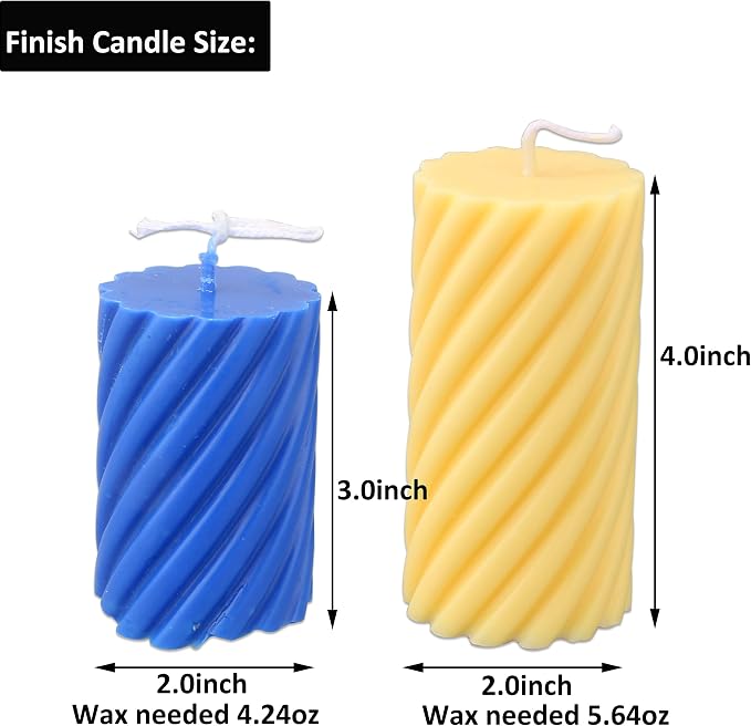 MILIVIXAY 2PCS Spiral Shape Candle Molds - Image 4