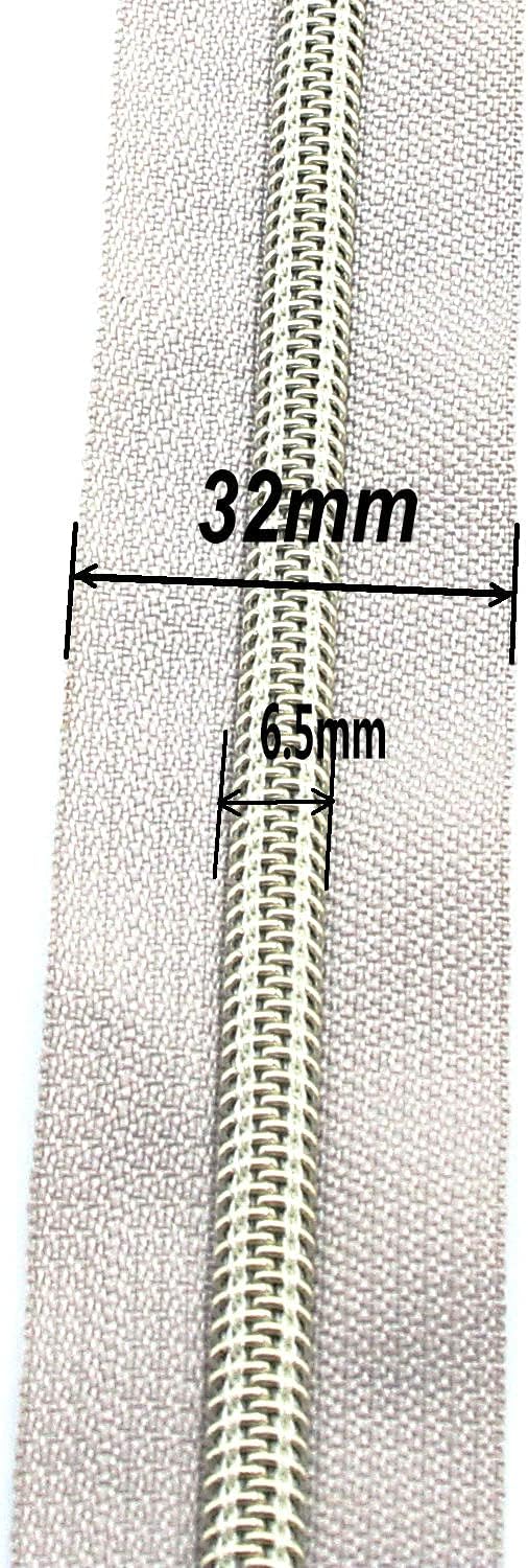 Leekayer #5 Light Gold Teeth Metallic Nylon Coil Zippers by The Yard Bulk 10 - Image 3