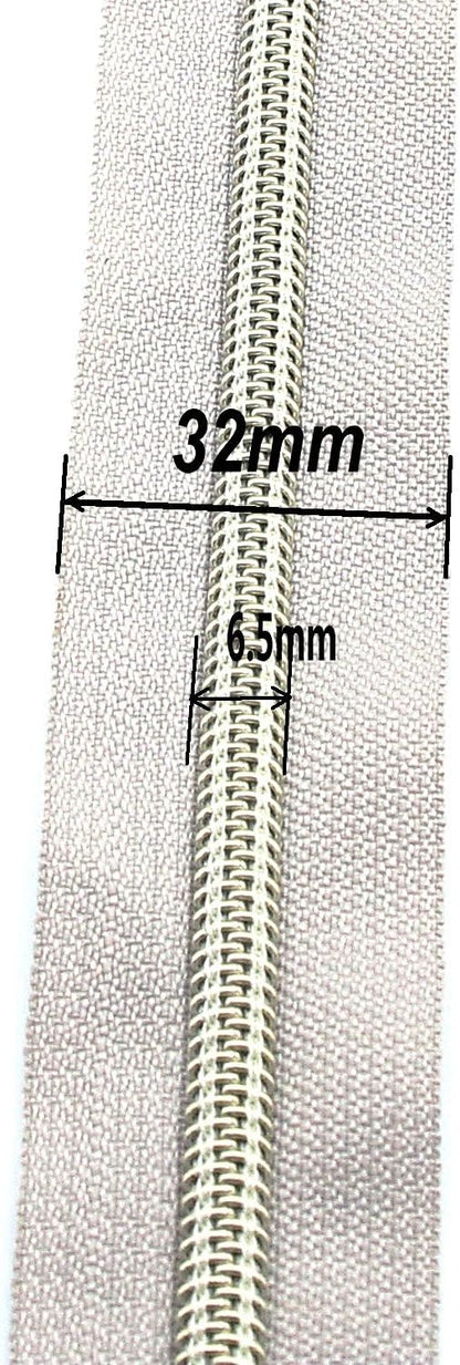Leekayer #5 Light Gold Teeth Metallic Nylon Coil Zippers by The Yard Bulk 10 - Image 3