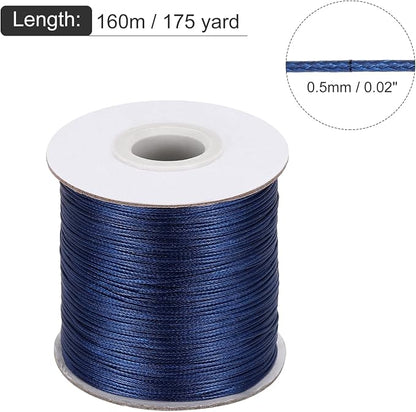 MECCANIXITY Waxed Cord 0.5mm Waxed Polyester Cord 175 Yard Wax String - Image 2
