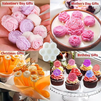 7 Sets Flower Candle molds, 3D Valentin e's Day Mold - Image 3