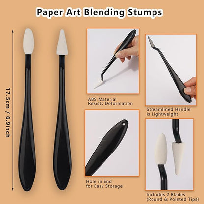 44 Pcs Blending Stumps & Sponge Wipers Set - Image 2