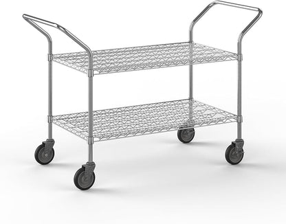 24" W x 42" L x 36" H Chrome Heavy Duty Utility Cart | 2-Tier | NSF Commercial by Regal+Altair
