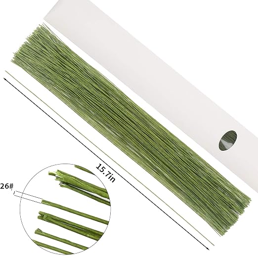 CCINEE 26 Gauge Dark Green Floral Wire Stem - Image 2
