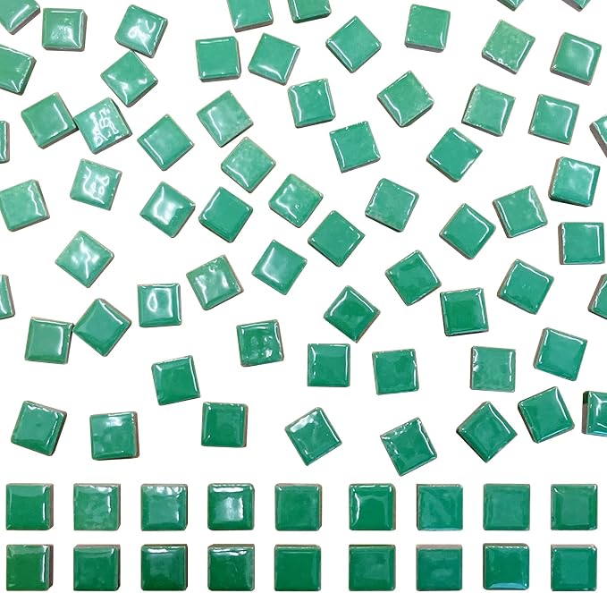 100 Pieces Ceramic Mosaic Tiles 3/5" Square Shapes Mosaic Ceramic Pieces by SMANTA