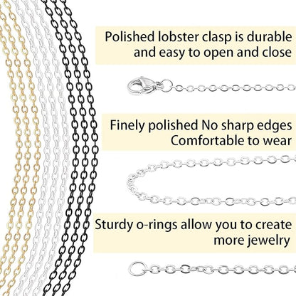 Jishi 30ft Jewelry Making Chains Bulk 2mm Necklace Chains - Image 3