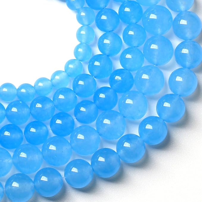 10MM Natural Stone Aquamarine Blue Chalcedony Beads Round Loose Beads - Image 3