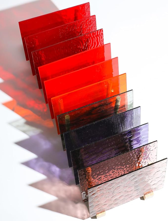 40 Transparent Stained Glass Sheets, 4”x6” Textured Bright Transparency Mosaic - Image 8