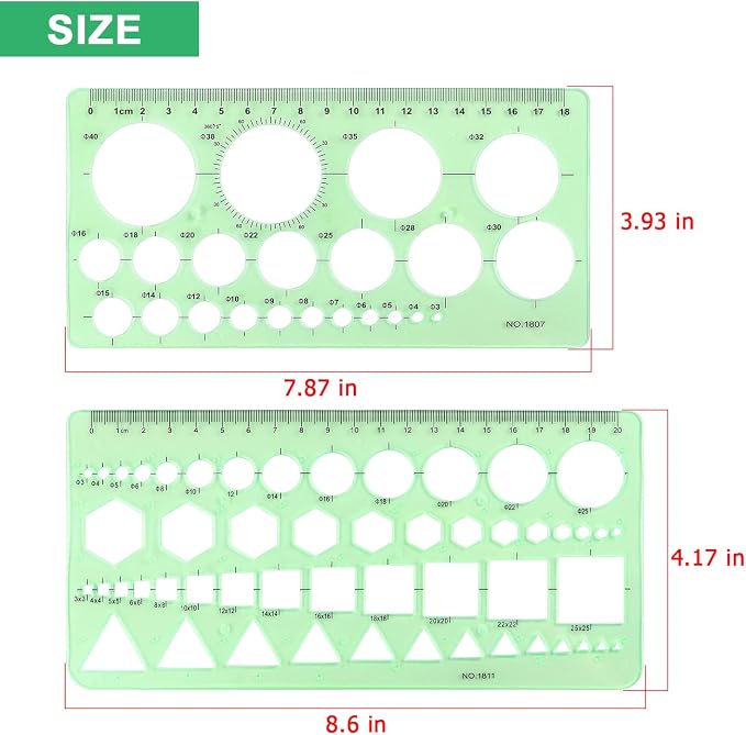 Tamaki Circle Template Measuring Geometry Ruler Geometric Drawings Stencils - Image 2