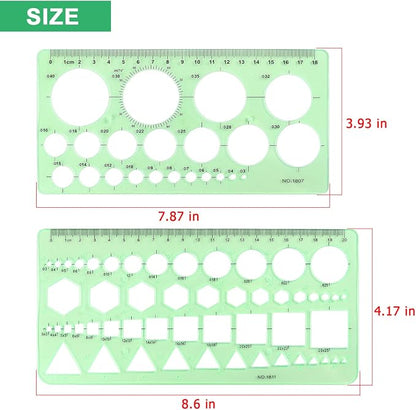 Tamaki Circle Template Measuring Geometry Ruler Geometric Drawings Stencils - Image 2