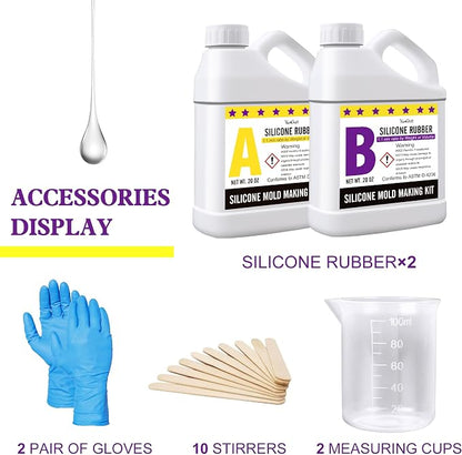 Silicone Mold Making Kit - 40oz Elastic Liquid Silicone Rubber - Image 2