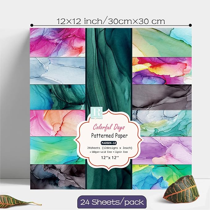 YASMEN Scrapbook Paper Pad 12x12, Marble Patterned Cardstock Paper Pads - Image 2
