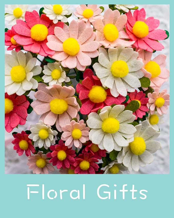 DIY Felt Flower Art Craft Kit, Daisy Bouquet Kit, Floral Gifts, Beginner Craft - Image 6