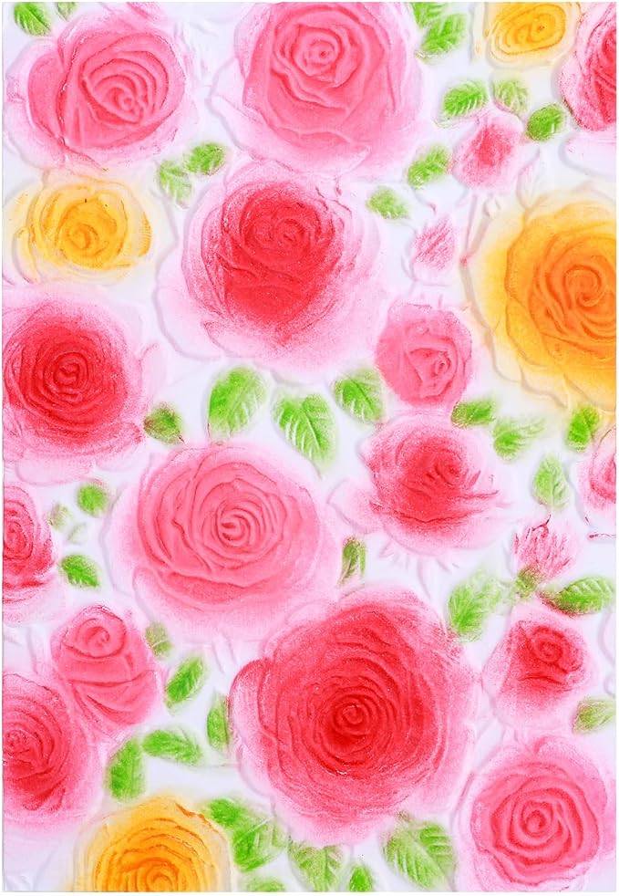BAOFALI 3D Embossing Folder for Card Making, Floral Pattern Clear Plastic by BAOFALI