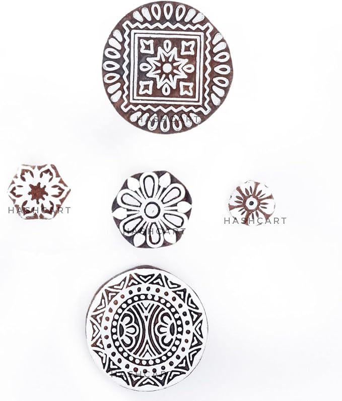 Wooden Stamps for Block Printing on Saree Border, Tattoo - Image 2