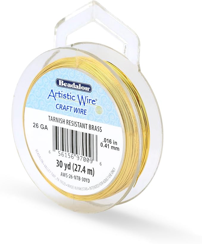 Artistic Wire, 26 Gauge Tarnish Resistant Brass Craft Wire, 30 yd by ArtisticWire