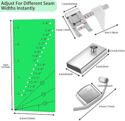 Adjustable Magnetic Seam Guide Ruler, 4-Piece Sewing Machine Accessory Set - Image 6