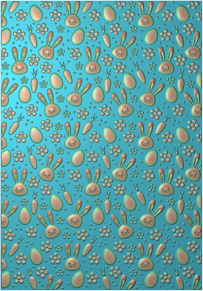 BAOFALI 3D Embossing Folder for Card Making, Easter Bunny Plastic Texture Fades - Image 7
