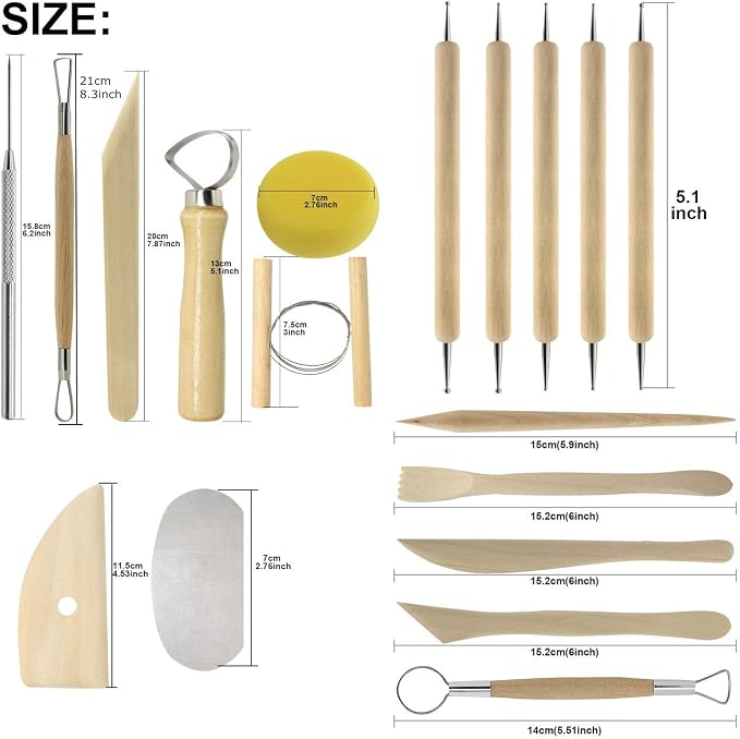 Pottery Sculpting Tools 32PCS Ceramic Clay Carving Tools Set - Image 2