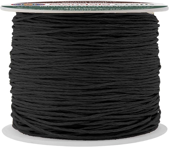 Mandala Crafts 0.5mm 109 Yards Black Cotton Waxed Cord by MandalaCrafts