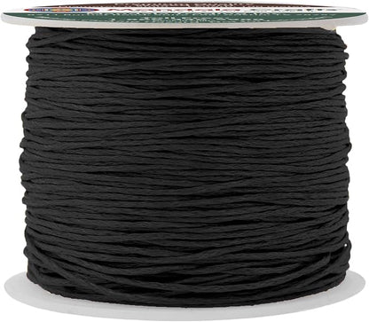 Mandala Crafts 0.5mm 109 Yards Black Cotton Waxed Cord by MandalaCrafts