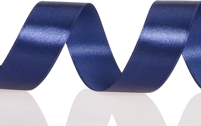 1 Inch Navy Solid Satin Ribbon, 50 Yards Craft Fabric Ribbon - Image 3