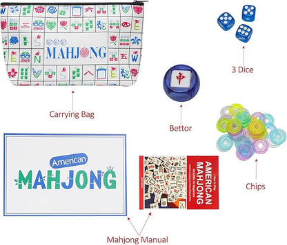 American Mahjong Tile Set with Carrying Bag and Accessories, 160 Acrylic - Image 2