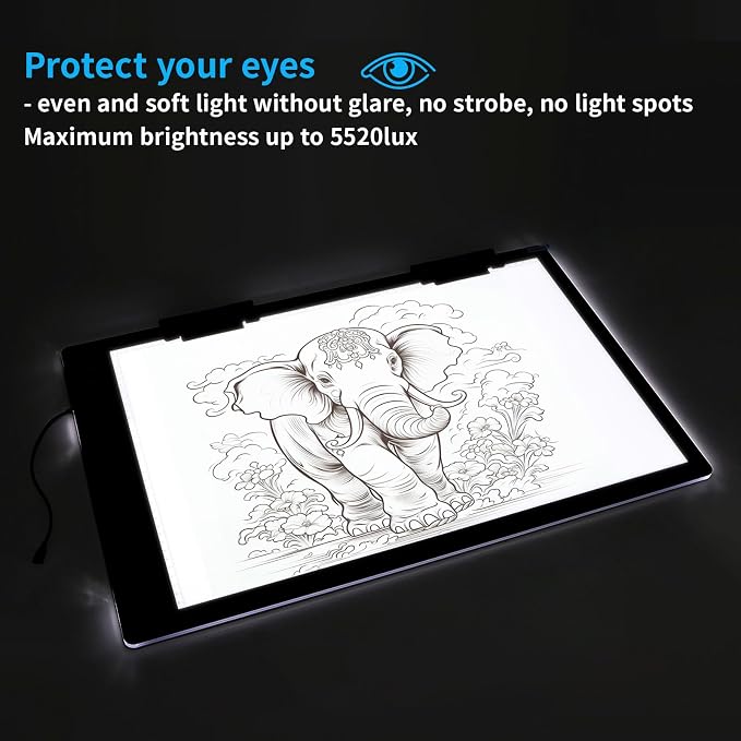 Rechargeable A2 Light Pad, Wireless Battery Powered Artist Tracing Light Box - Image 6