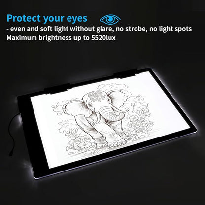 Rechargeable A2 Light Pad, Wireless Battery Powered Artist Tracing Light Box - Image 6