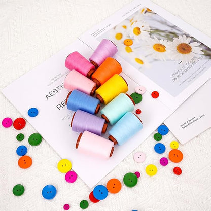 Sewing Thread Kit, All Purpose Sewing Thread 40wt, 10 Spools Assorted Colors - Image 2