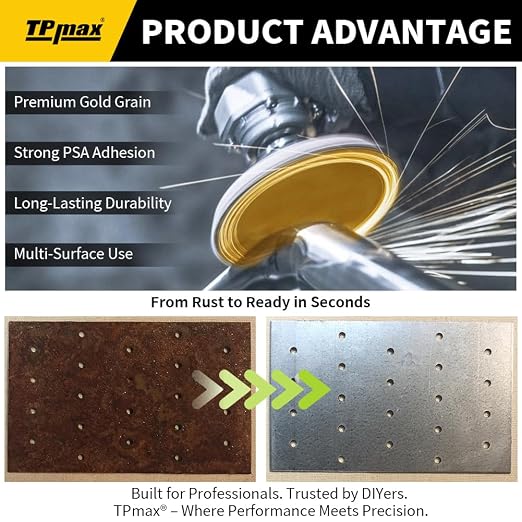 6-Inch 120-Grit Gold PSA Sanding Discs, 50 Pack – Pro-Grade Self-Adhesive - Image 5