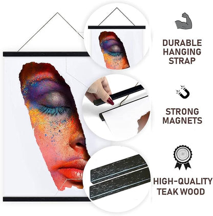 16" Sturdy Magnetic Poster Hanger Frame, Wooden Poster Frame 16x20 16x22 16x24 - Image 5