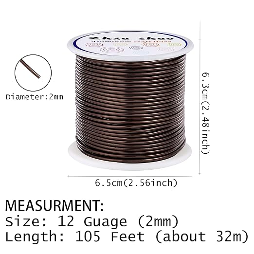 12 Gauge Aluminum Wire 35 Yards Anodized Metal Wire - Image 3