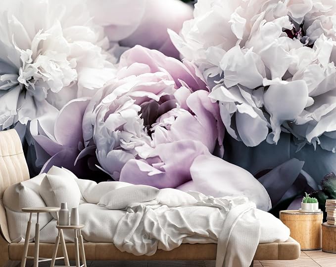 Floral Wallpaper Mural Large Rose Flowers Mural by Reyhui