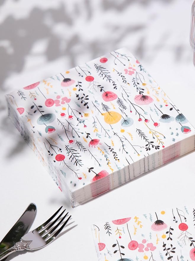 20 pcs Premium Designer Paper Napkins, 3-Ply 6.5x6.5-inches Disposable - Image 7