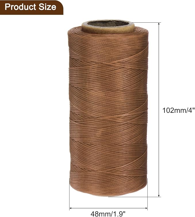 uxcell Leather Sewing Waxed Thread, 284 Yards / 260m 0.8mm 150D Flat Polyester - Image 6